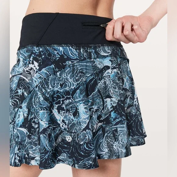 Lululemon Play Off The Pleats Skirt *13" Eternal Wave Starlight Black size 6
